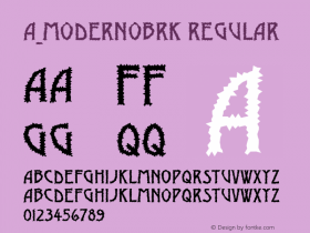a_ModernoBrk Regular 001.002 Font Sample