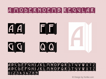 a_ModernoEmb Regular 01.02 Font Sample