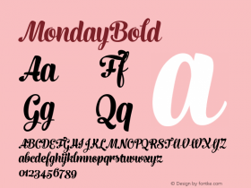 MondayBold ☞ Version 1.000;com.myfonts.easy.fenotype.monday.bold.wfkit2.version.4mnU Font Sample