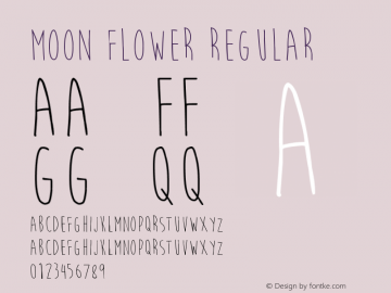 Moon Flower Regular Version 2.00 Font Sample