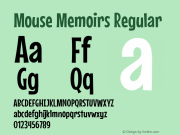 Mouse Memoirs Regular Version 1.000 Font Sample