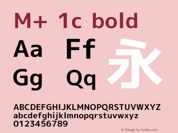 M+ 1c bold Version 1.018 Font Sample