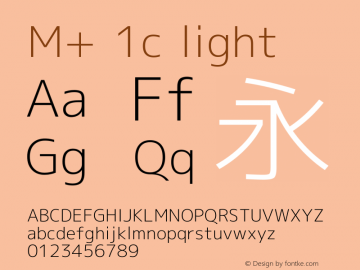M+ 1c light Version 1.018 Font Sample