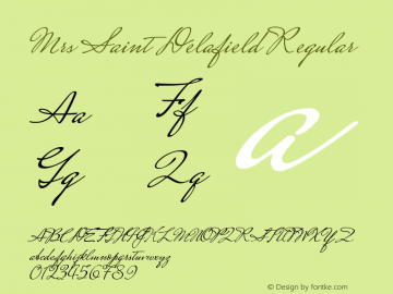 Mrs Saint Delafield Regular Version 1.001 Font Sample