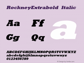 RockneyExtrabold Italic The IMSI MasterFonts Collection, tm 1995 IMSI Font Sample