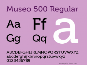 Museo 500 Regular 1.071 Font Sample