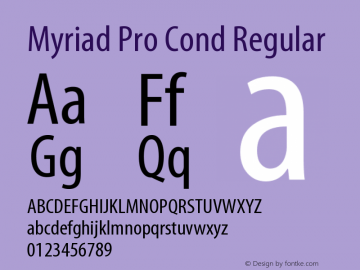 Myriad Pro Cond Regular Version 2.037;PS 2.000;hotconv 1.0.51;makeotf.lib2.0.18671图片样张