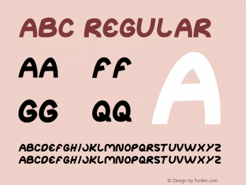 abc Regular Version 1.00 March 5, 2012, initial release Font Sample