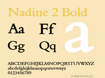 Nadine 2 Bold Altsys Fontographer 4.1 1/9/95 Font Sample