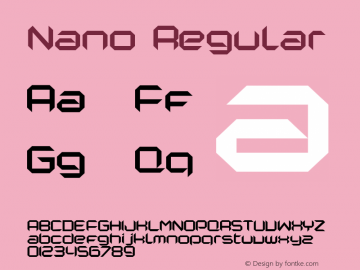 Nano Regular Macromedia Fontographer 4.1.5 29.05.2001 Font Sample