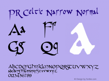 PR Celtic Narrow字体,PR-CelticNarrow字体|PR