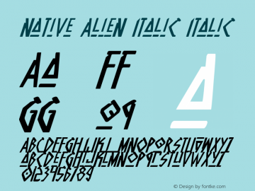 Native Alien Italic Italic 1 Font Sample