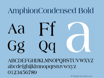 AmphionCondensed Bold The IMSI MasterFonts Collection, tm 1995, 1996 IMSI (International Microcomputer Software Inc.)图片样张