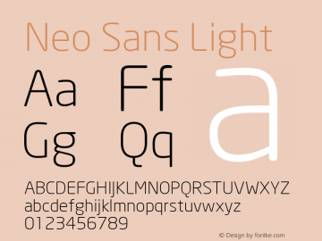 Neo Sans Light Version 001.000 Font Sample