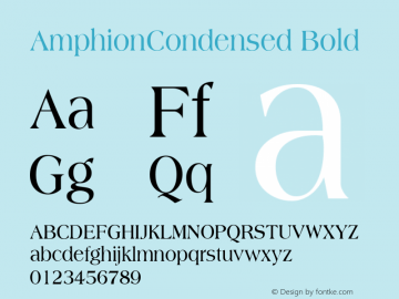 AmphionCondensed Bold also Copyright (c)1996 WIZ Technology, Inc., Licensed from the WSI-Fonts/Professional Collection图片样张