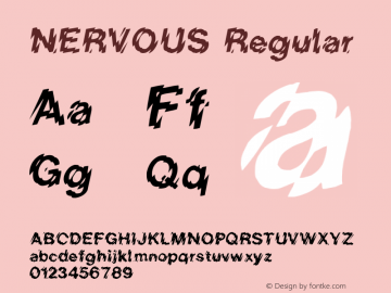 NERVOUS Regular †† Font Sample