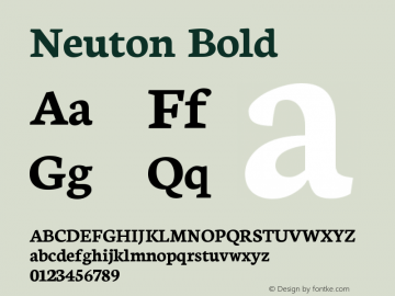 Neuton Bold Version 1.42 Font Sample