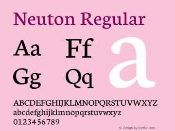 Neuton Regular Version 1.31 Font Sample