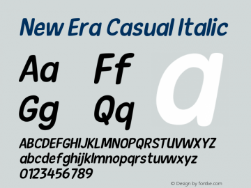 New Era Casual Italic Version v1.2 - 1/26/2012 Font Sample