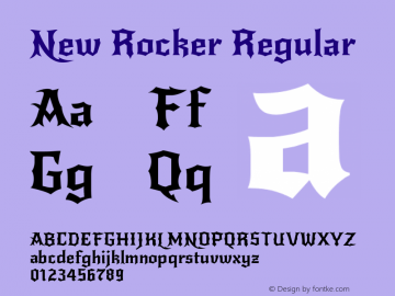 New Rocker Regular Version 1.000; ttfautohint ( Font Sample