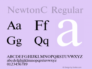 NewtonC Regular 001.000 Font Sample