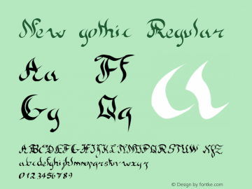 New gothic Regular Version 1.00; January 1, 2000 Font Sample