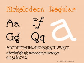 Nickelodeon Regular Converted from e:\nickfo~1\NI______.TF1 by ALLTYPE Font Sample