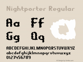 Nightporter Regular Version 5.000 Font Sample