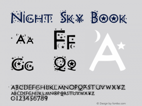 Night Sky Book Version Macromedia Fontograp Font Sample