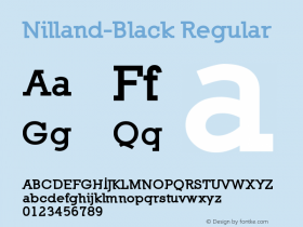 Nilland-Black Regular 1.0 2005-03-11 Font Sample