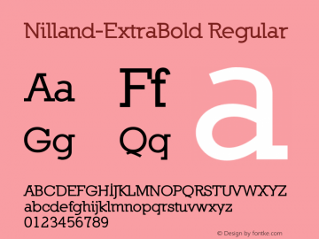 Nilland-ExtraBold Regular 1.0 2005-03-11 Font Sample