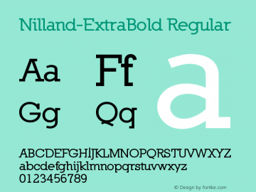 Nilland-ExtraBold Regular 1.0 2005-03-11 Font Sample