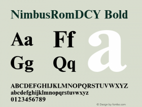 NimbusRomDCY Bold Version 001.005 Font Sample