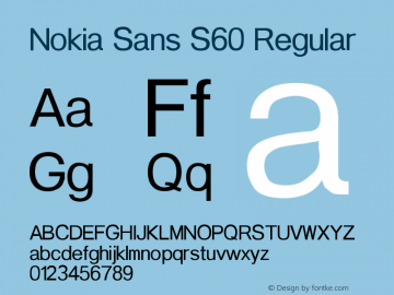 Nokia Sans S60 Regular Version 0.10 January 17, 2010 Font Sample
