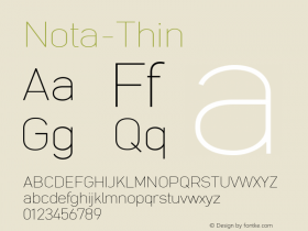 Nota-Thin ☞ Version 001.000;com.myfonts.easy.wiescherdesign.nota.thin-italic.wfkit2.version.4nDq Font Sample