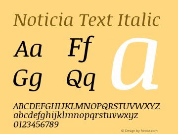 Noticia Text Italic Version 1.003图片样张