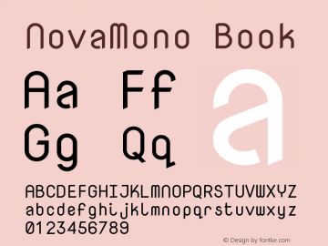 NovaMono Book Version 1.2 Font Sample