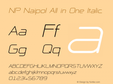 NP Naipol All in One Italic Version 2.00 May 8, 2005 Font Sample