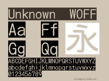 Unknown WOFF Version 1.0 Font Sample