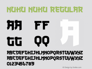 Nuku Nuku Regular Version 1.0 Font Sample