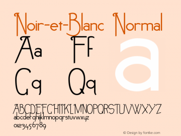 Noir-et-Blanc Normal Version 1.00 Font Sample