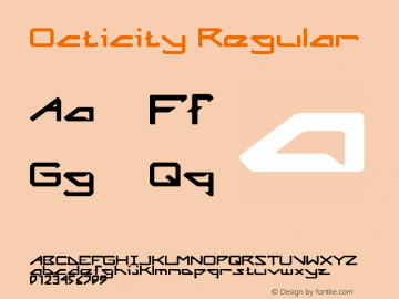 Octicity Regular Macromedia Fontographer 4.1 10/11/01图片样张