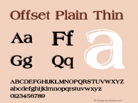 Offset Plain Thin Version 1.1 Font Sample