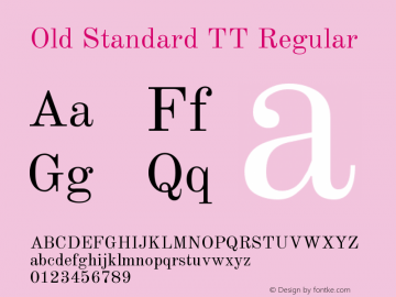 Old Standard TT Regular Version 2.0.2 Font Sample