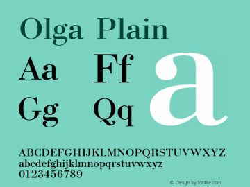 Olga Plain 001.001 Font Sample