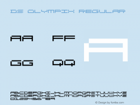 DS OlymPix Regular Version 1.0; 2001; initial release Font Sample