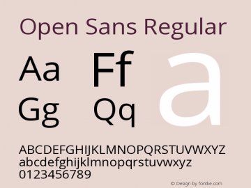 Open Sans Regular Version 1.10 Font Sample