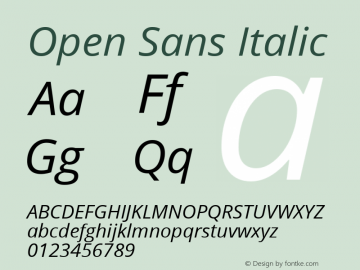 Open Sans Italic Version 1.10图片样张