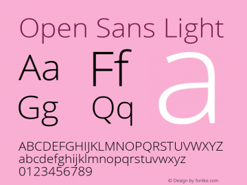 Open Sans Light Version 1.10 Font Sample