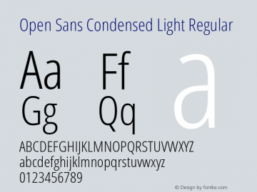 Open Sans Condensed Light Regular Version 1.10 Font Sample